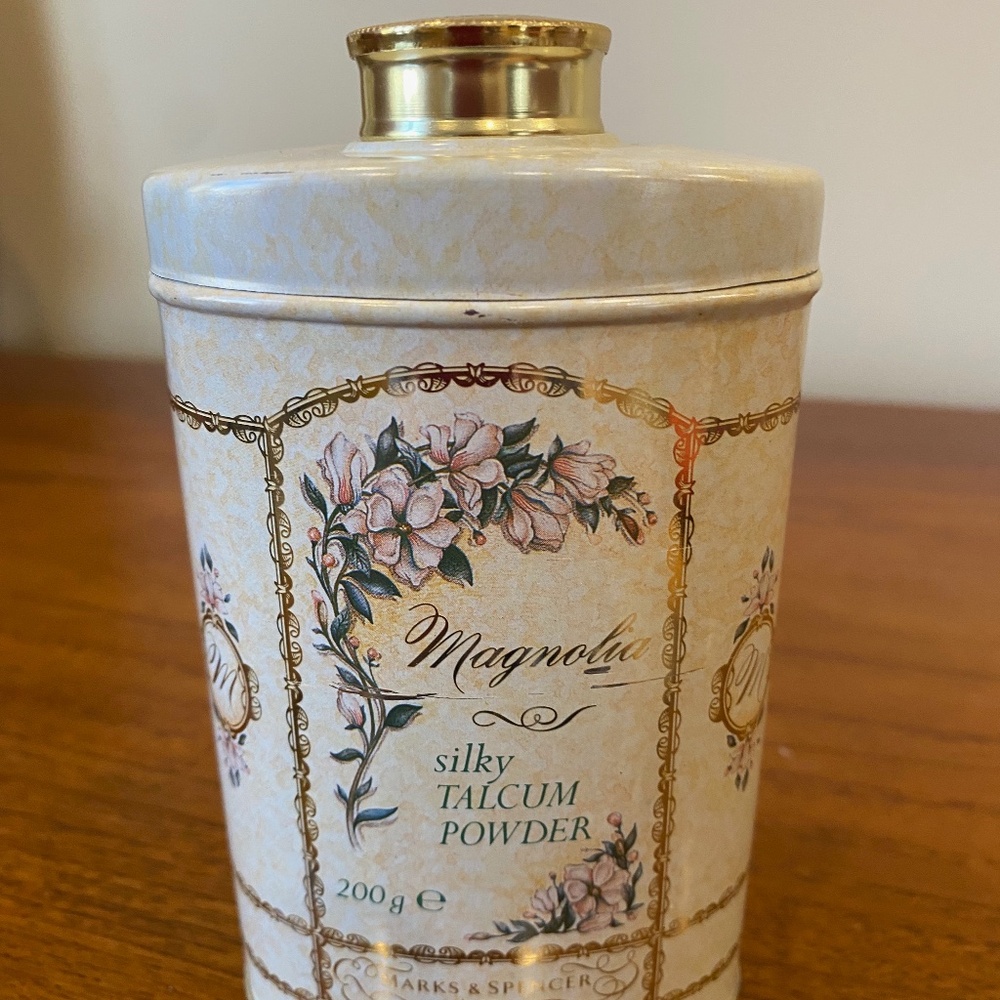 Vintage Marks and Spencer Magnolia Talc Powder Tin